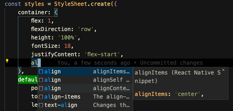 vscode-react-native-style-autocomplete